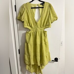 Forever 21 Backless Chartreuse Dress